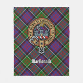 Clan MacDonald van Clanranald Crest over Tartan Fleece Deken (Voorkant)