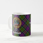 Clan MacDonald van Clanranald Crest over Tartan Koffiemok (Voorkant links)