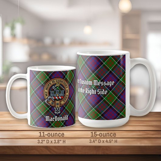 Clan MacDonald van Clanranald Crest over Tartan Koffiemok
