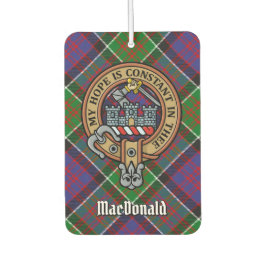 Clan MacDonald van Clanranald Crest over Tartan Luchtverfrisser