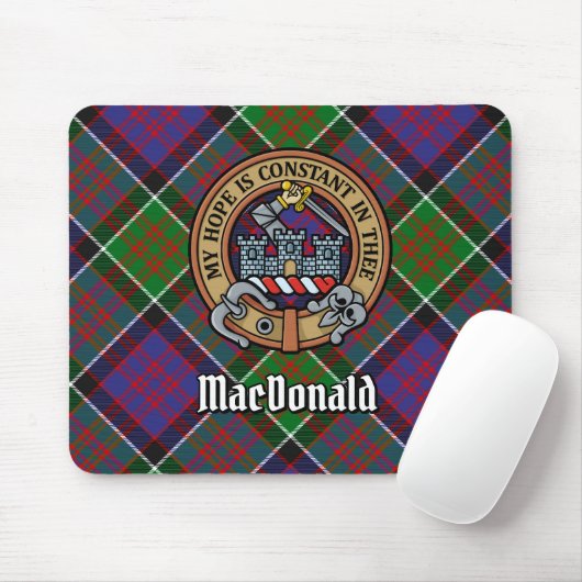 Clan MacDonald van Clanranald Crest over Tartan Muismat (Met muis)