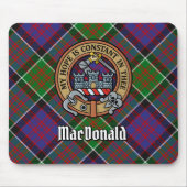 Clan MacDonald van Clanranald Crest over Tartan Muismat (Voorkant)
