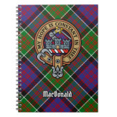 Clan MacDonald van Clanranald Crest over Tartan Notitieboek (Voorkant)