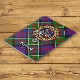 Clan MacDonald van Clanranald Crest over Tartan Notitieboek