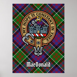 Clan MacDonald van Clanranald Crest over Tartan Poster