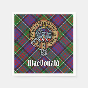 Clan MacDonald van Clanranald Crest over Tartan Servet