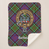 Clan MacDonald van Clanranald Crest over Tartan Sherpa Deken (Voorkant)