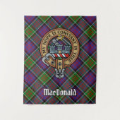 Clan MacDonald van Clanranald Crest over Tartan Wandkleed (Voorkant)