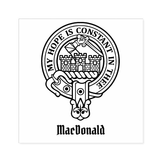 Clan MacDonald van Clanranald Crest Rubber Stamp Rubberstempel (Afrduk)
