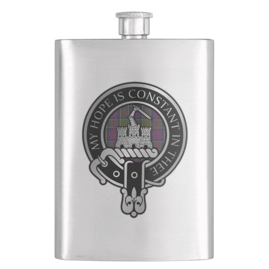 Clan MacDonald van Clanranald Crest & Tartan Flask Flacon (Voorkant)