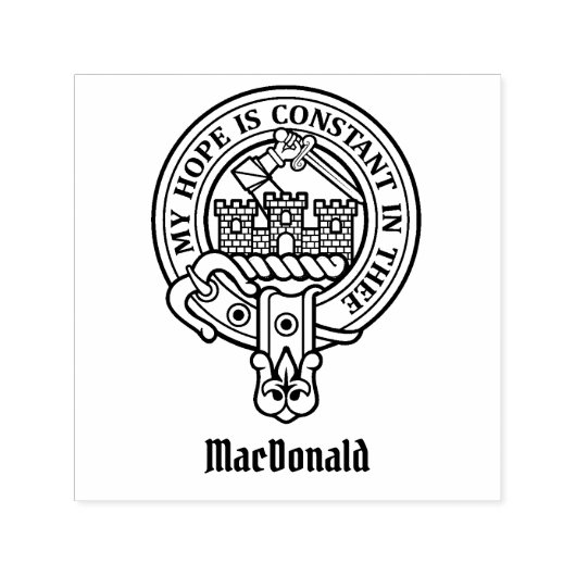 Clan MacDonald van Clanranald Crest Zelfinktende Stempel (Design)