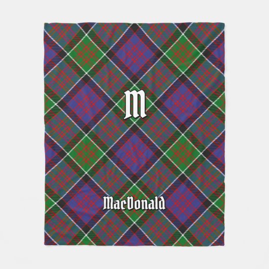 Clan MacDonald van Clanranald Tartan Fleece Blanke (Voorkant)