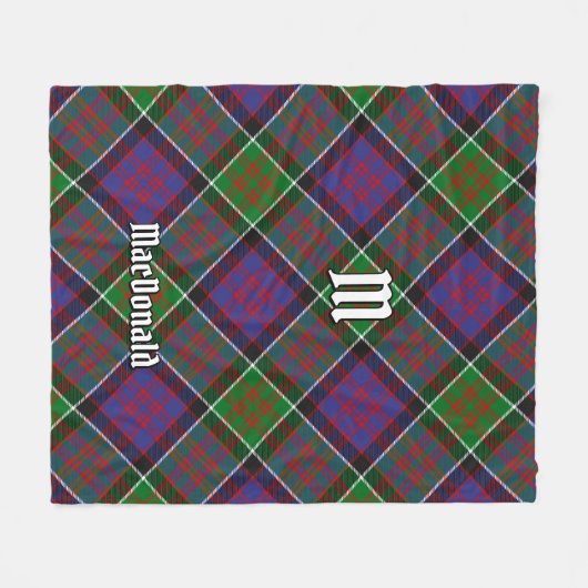 Clan MacDonald van Clanranald Tartan Fleece Blanke (Voorkant (Horizontaal))