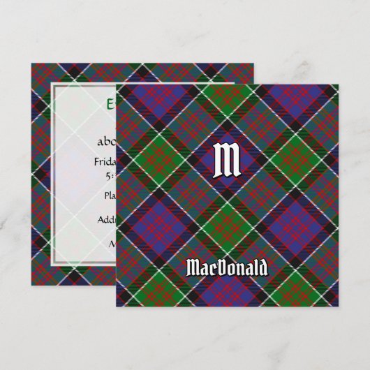 Clan MacDonald van Clanranald Tartan Kaart (Voorkant / Achterkant)