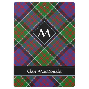Clan MacDonald van Clanranald Tartan Klembord