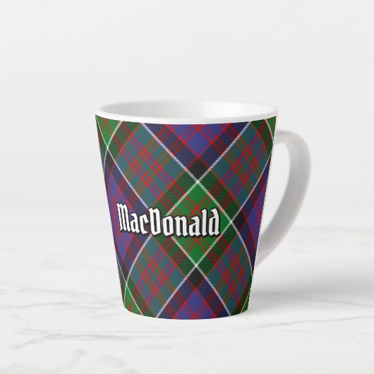 Clan MacDonald van Clanranald Tartan Latte Mok (Rechterhoek)