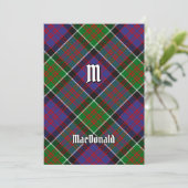 Clan MacDonald van Clanranald Tartan Uitnodiging (Staand voorkant)