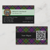 Clan MacDonald van Clanranald Tartan Visitekaartje (Voorkant / Achterkant)