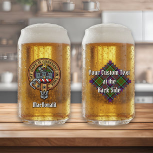 Clan MacDonald van Clanranald Wapen boven Tartan Blikvorm Glas