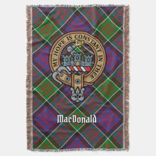 Clan MacDonald van Clanranald Wapen boven Tartan Deken