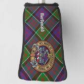 Clan MacDonald van Clanranald Wapen boven Tartan Golfheadcover (Draai 90)