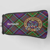 Clan MacDonald van Clanranald Wapen boven Tartan Golfheadcover (Voorkant)