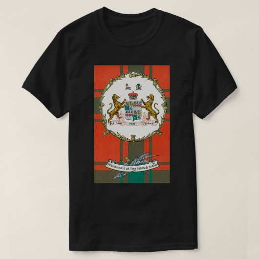 Clan MacDonald van de Isles and Slate  Tart T-shirt (Design voorkant)