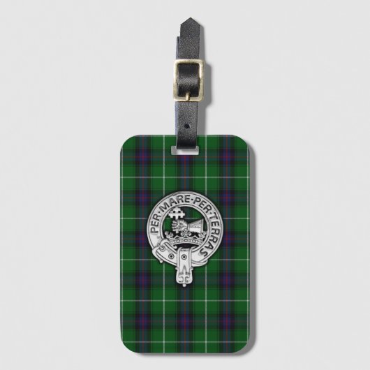 Clan MacDonald van de Isles Crest & Tartan Bagagelabel (Voorkant (verticaal))