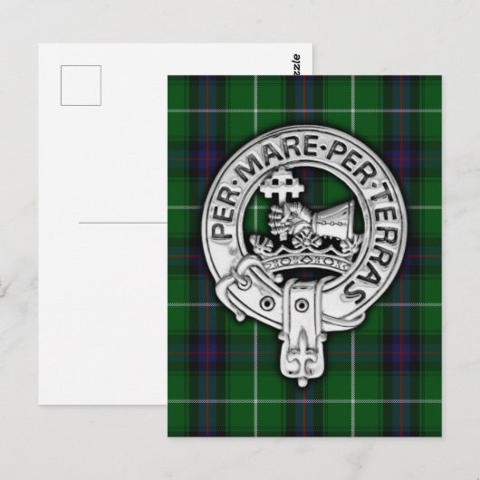 Clan MacDonald van de Isles Crest & Tartan Briefkaart (Voorkant / Achterkant)