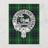 Clan MacDonald van de Isles Crest & Tartan Briefkaart (Voorkant)