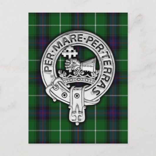 Clan MacDonald van de Isles Crest & Tartan Briefkaart (Voorkant)