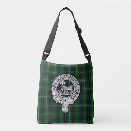 Clan MacDonald van de Isles Crest & Tartan Crossbody Tas (Voorkant)