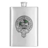 Clan MacDonald van de Isles Crest & Tartan Flacon (Voorkant)