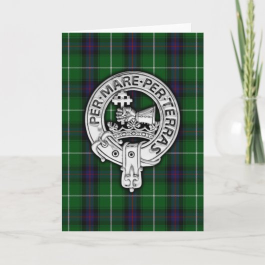 Clan MacDonald van de Isles Crest & Tartan Kaart (Voorkant)