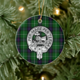 Clan MacDonald van de Isles Crest & Tartan Keramisch Ornament