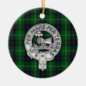 Clan MacDonald van de Isles Crest & Tartan Keramisch Ornament (Voorkant)
