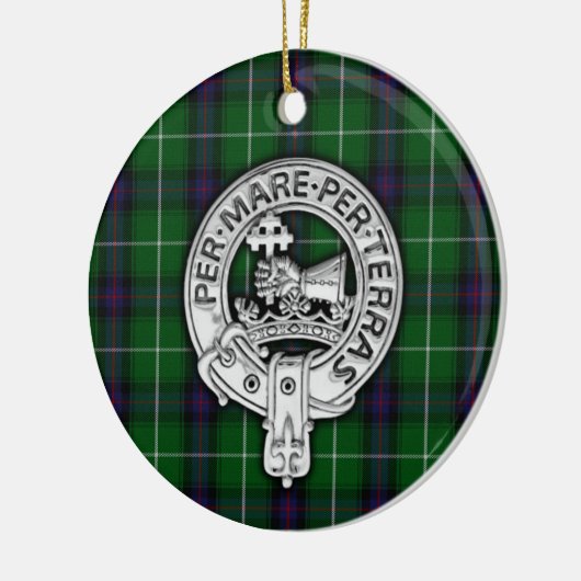 Clan MacDonald van de Isles Crest & Tartan Keramisch Ornament (Links)