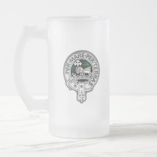 Clan MacDonald van de Isles Crest & Tartan Matglas Bierpul (Links)