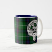 Clan MacDonald van de Isles Crest & Tartan Tweekleurige Koffiemok (Voorkant rechts)