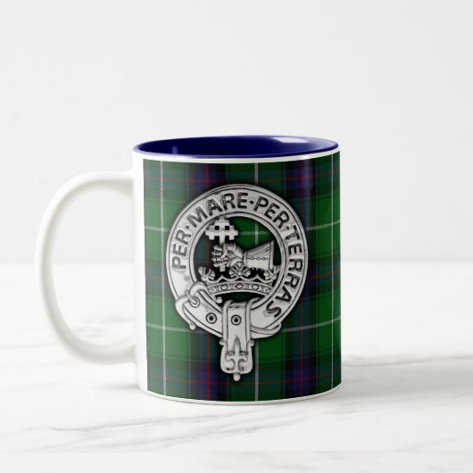 Clan MacDonald van de Isles Crest & Tartan Tweekleurige Koffiemok (Links)