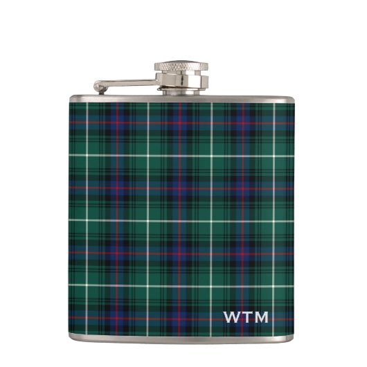 Clan MacDonald van de Isles Tartan Monogram Heupfles (Voorkant)