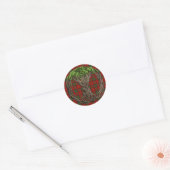 Clan MacDonald van Glencoe Tartan en Celtic Tree Ronde Sticker (Envelop)