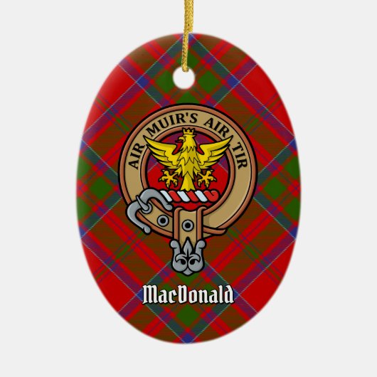 Clan MacDonald van Keppoch Crest Ceramic Ornament (Voorkant)
