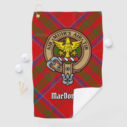 Clan MacDonald van Keppoch Crest Golf Towel Golfhanddoek (Insitu)