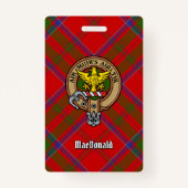 Clan MacDonald van Keppoch Crest over Tartan Badge (Voorkant)