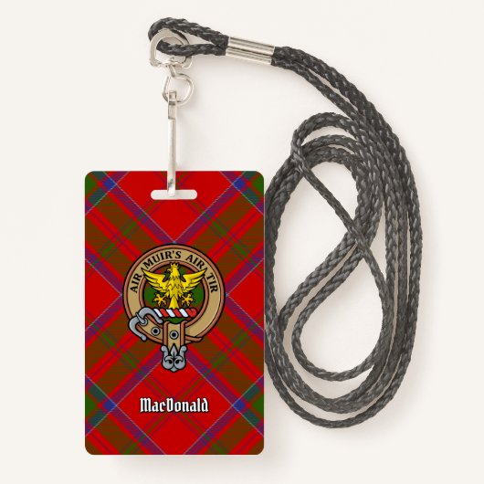 Clan MacDonald van Keppoch Crest over Tartan Badge (Voorkant met draagriem)