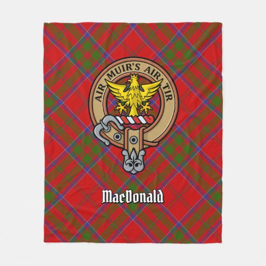 Clan MacDonald van Keppoch Crest over Tartan Fleece Deken (Voorkant)