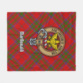 Clan MacDonald van Keppoch Crest over Tartan Fleece Deken (Voorkant (Horizontaal))