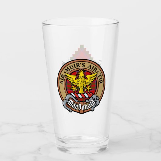 Clan MacDonald van Keppoch Crest over Tartan Glas (Voorkant)
