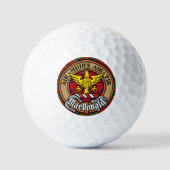 Clan MacDonald van Keppoch Crest over Tartan Golfballen (Voorkant)